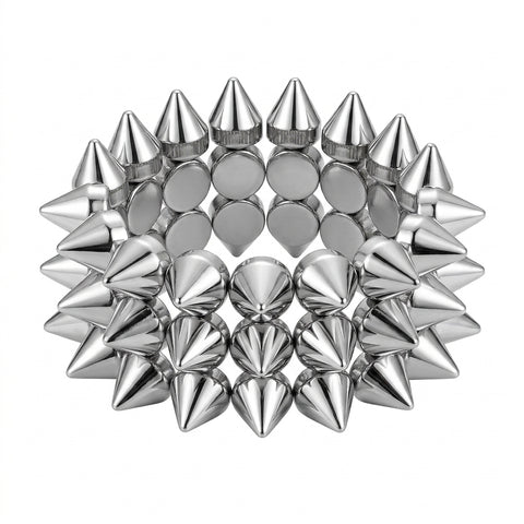 Cyber Goth Triple Spike Stretch Bracelet — Chrome Riot