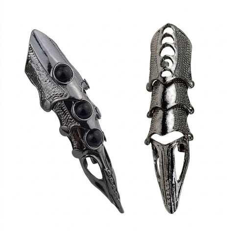 Goth Armored Talon Full-Finger Ring