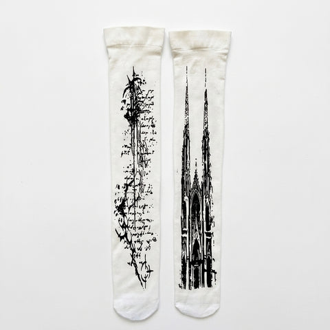 Victorian Goth Cathedral Spire Knee-High Sock