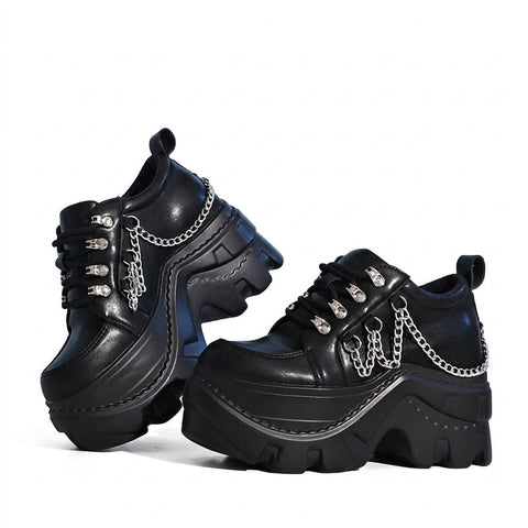 Cyber Goth Chainlink Platform Shoe