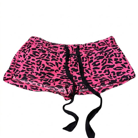 Pastel Goth Hot Pink Leopard Micro Pants