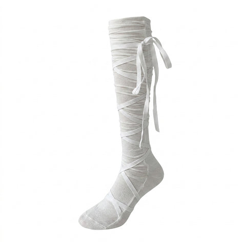 Nu Goth Bandage Ribbon Wrap Sock