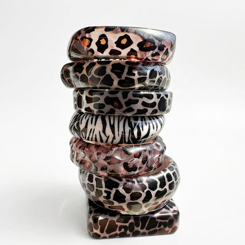 Goth Wild Print Resin Bangle