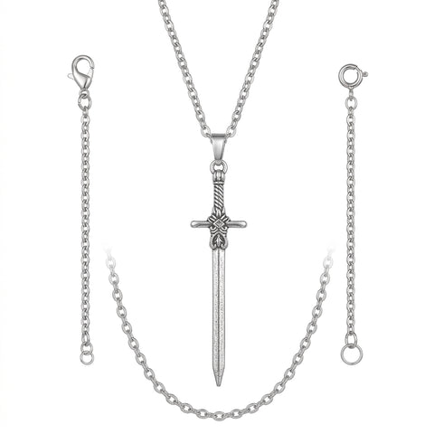 Goth Ornate Dagger Pendant Necklace