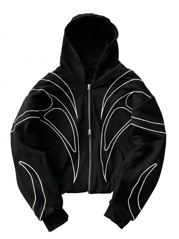 Mall Goth Flame Line Zip-Up Hoodie