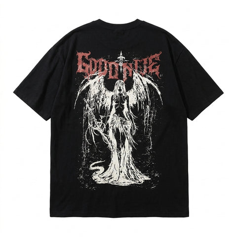 Goth Goodbye Fallen Angel Oversized T-Shirt