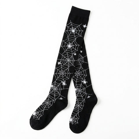 Goth Cobweb Queen Thigh-High Sock