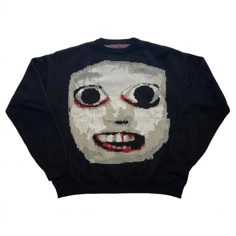 Goth Glitched Face Oversized T-Shirt