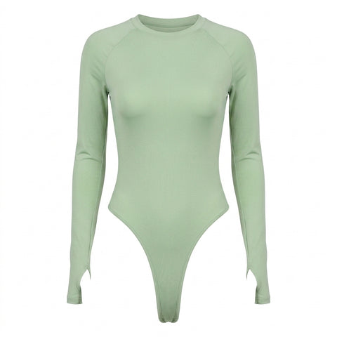 Nu Goth Acid Green Second-Skin Long Sleeve Top