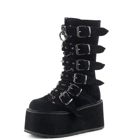 Goth Blackout Riot Platform Boot