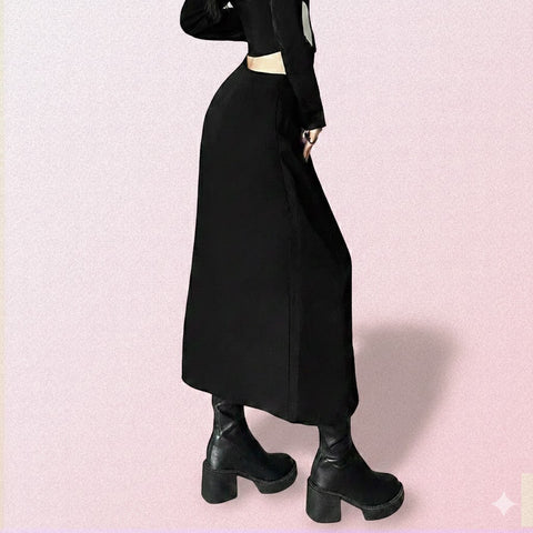 Gothic Skirt with black cargo asymmetric hem