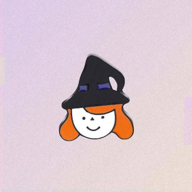 FUNNY WITCH ENAMELED PIN