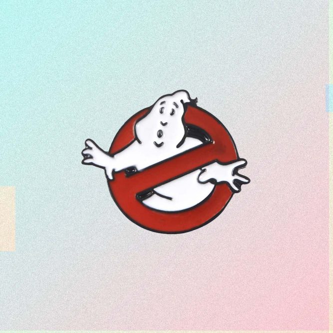 GHOSTBUSTERS SIGN ENAMELED PIN