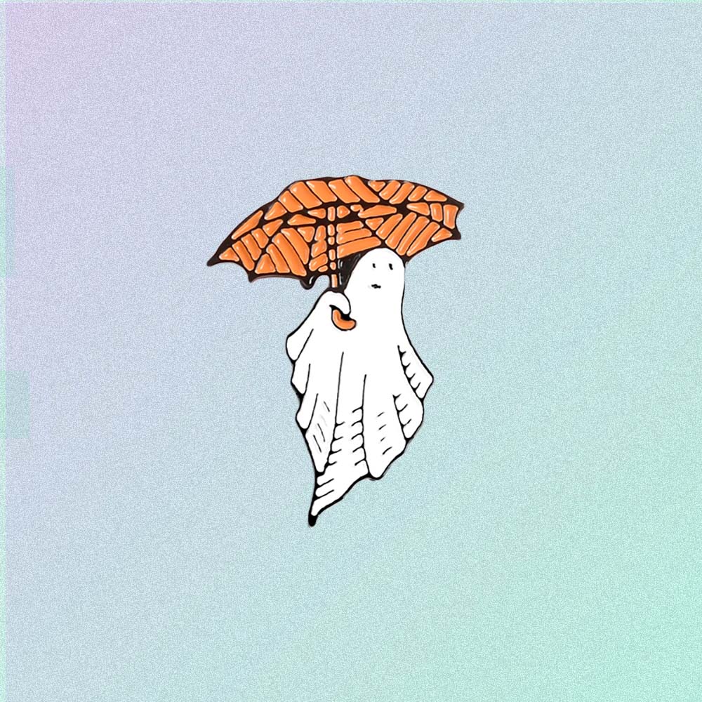 GHOST WITH UMBRELLA HALLOWEEN PIN