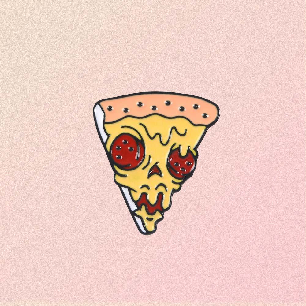 SCULL PIZZA ENAMELED PIN