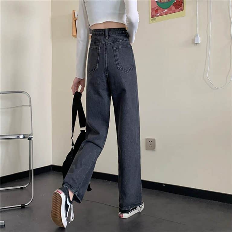 GREY WIDE FREE VINTAGE AESTHETIC JEANS | Goth Aesthetic Shop
