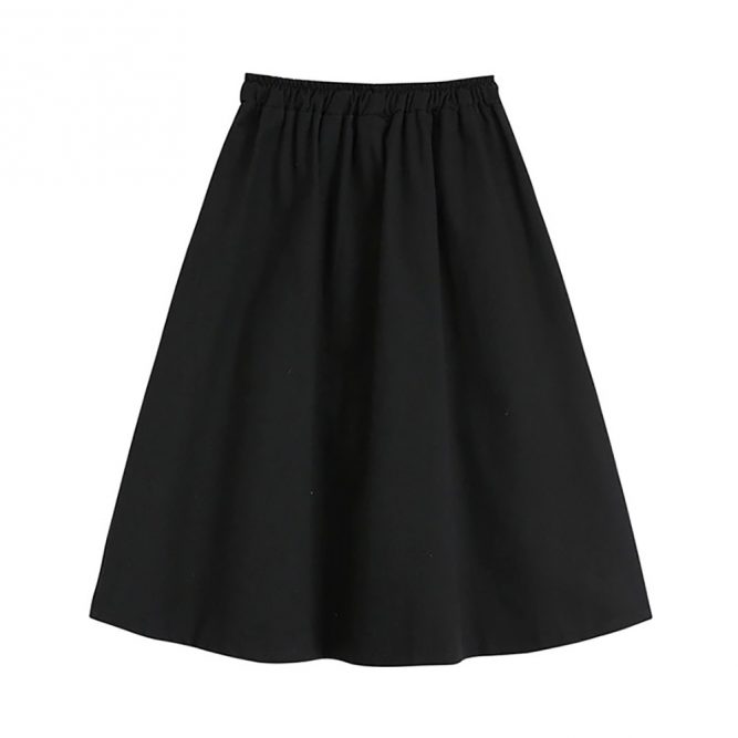 Black & White Elastic High Waist Loose Skirt | Goth Aesthetic Shop