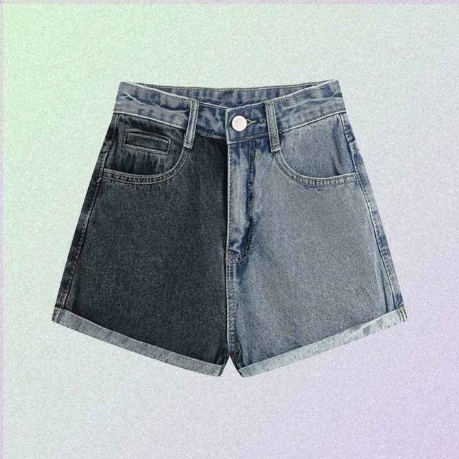 GRUNGE AESTHETIC HIGH WAIST TWO COLOR SHORTS