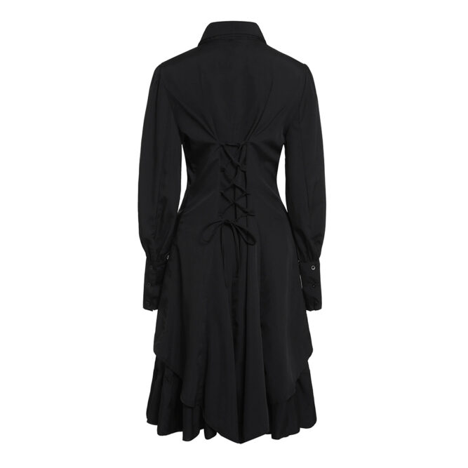 Black Goth Aesthetic Bow Tie Long Dress | Goth Aesthetic Shop