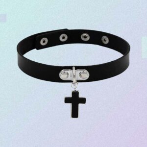 Black Goth Aesthetic Cross Choker | Goth Aesthetic Shop