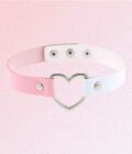 PINK & WHITE ASYMMETRIC PASTEL GOTH AESTHETIC HEART CHOKER